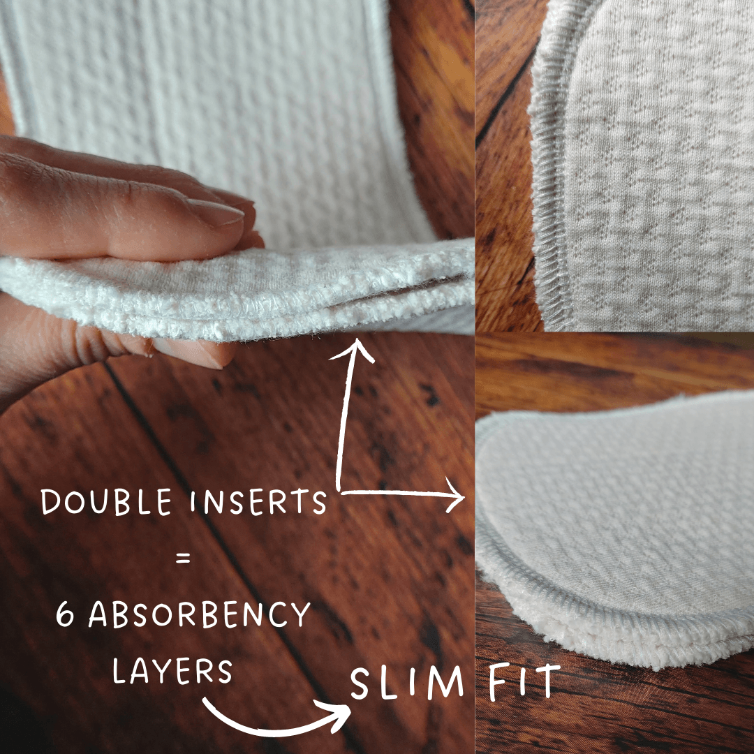 INSERTI in Zorb® Organic Cotton with SILVADUR® Antimicrobial technology, showcasing its soft texture and eco-friendly design.